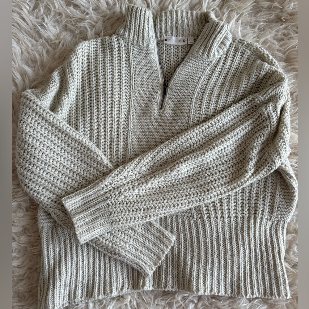 RETROD Chunky Knit Half-Zip Sweater - Small